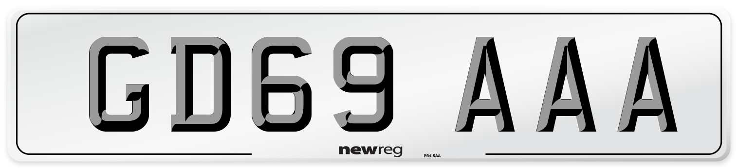 GD69 AAA Number Plate from New Reg